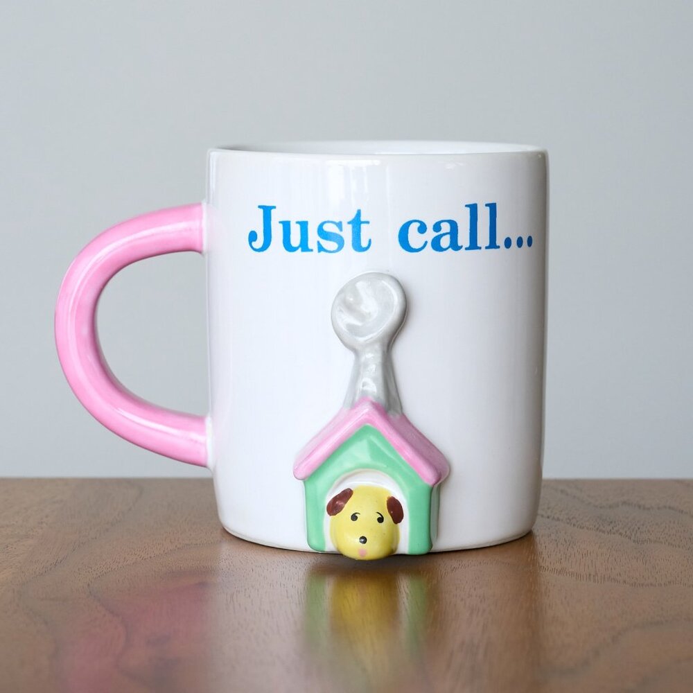 RARE Sanrio Yellow Dog 3D Mug Just Call I’ll Come Running Caramel Kids Its Puppy